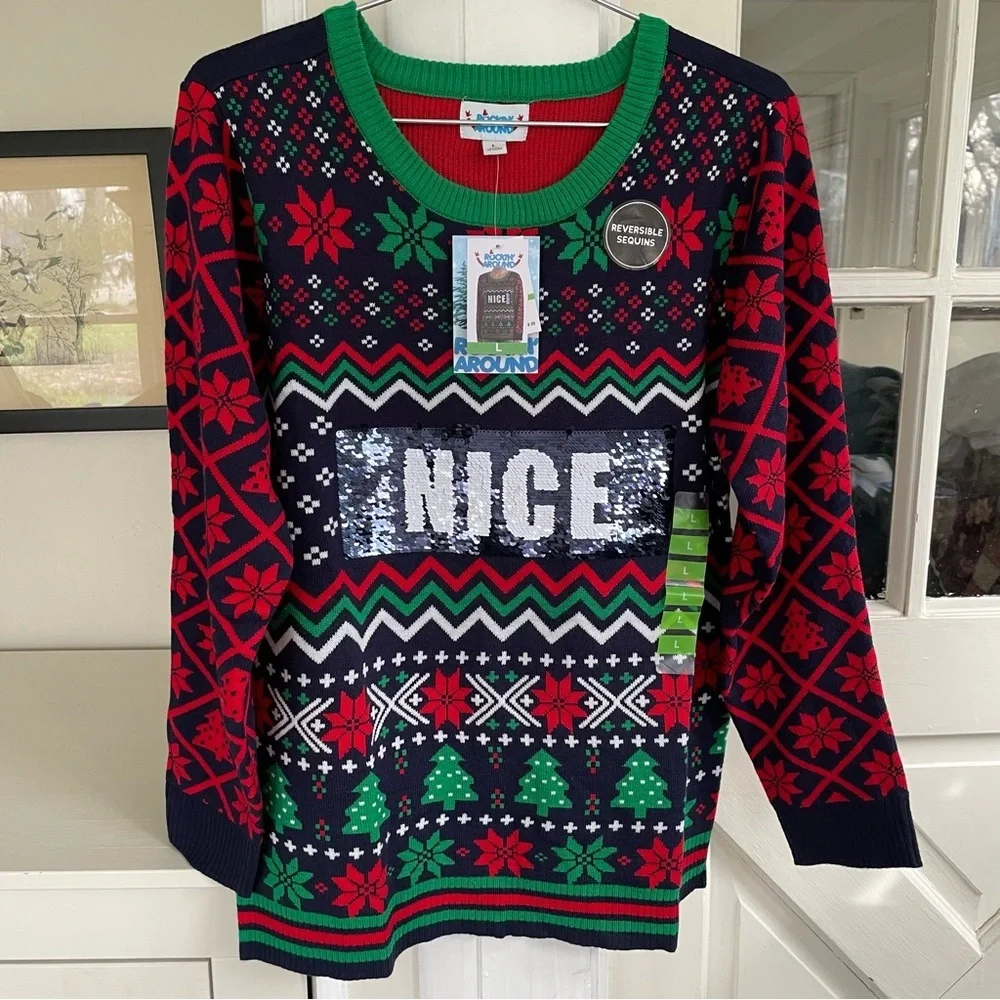 Rockin' Around Women's Christmas Sweater - Picture 1 of 7